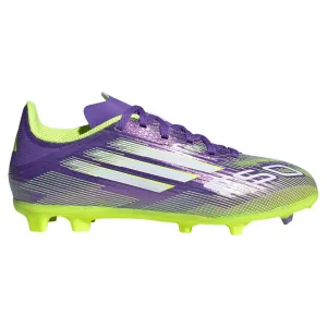 F50 League Firm Ground/Multi Ground Junior's Football Boots Style Goal Silver Shine