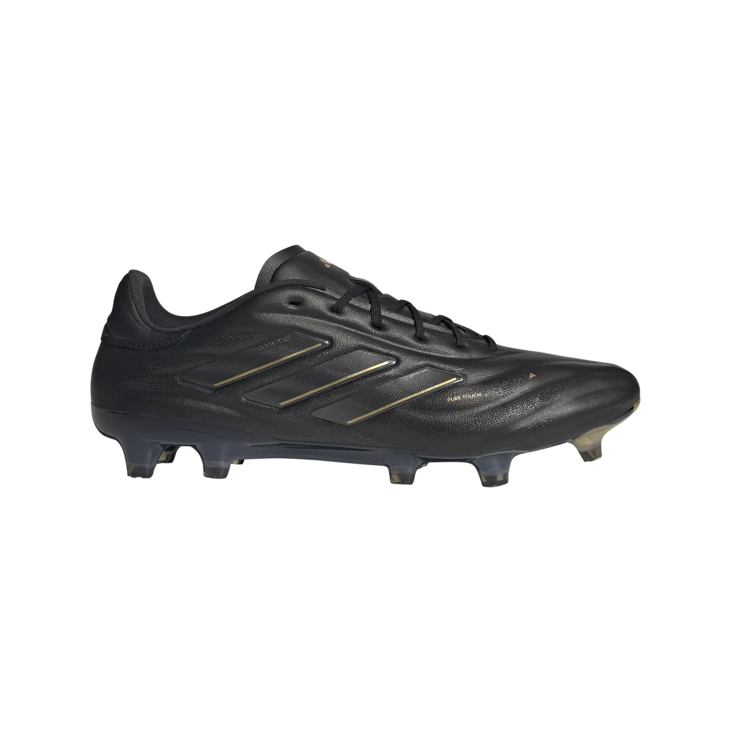 Smooth Feel Friction Zone adidas Copa Pure 2 Elite Firm Ground Soccer Shoes | Core Black-Carbon-Gold Metallic | Men's