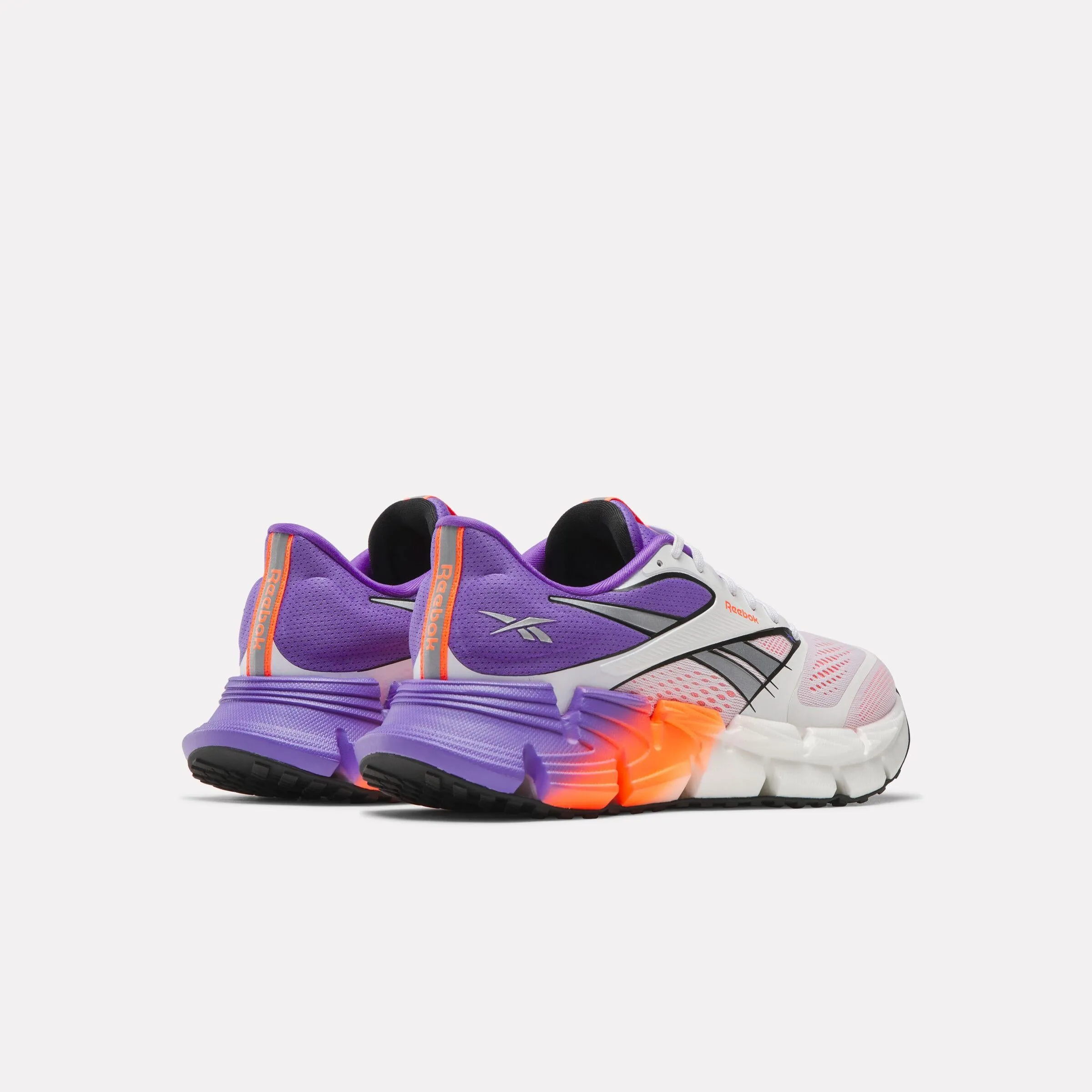 FlyteFoam 10K Run Reebok Footwear Women FloatZig 2 Running Shoes WHITE/ROYAL PURPLE/FLASH ORANG
