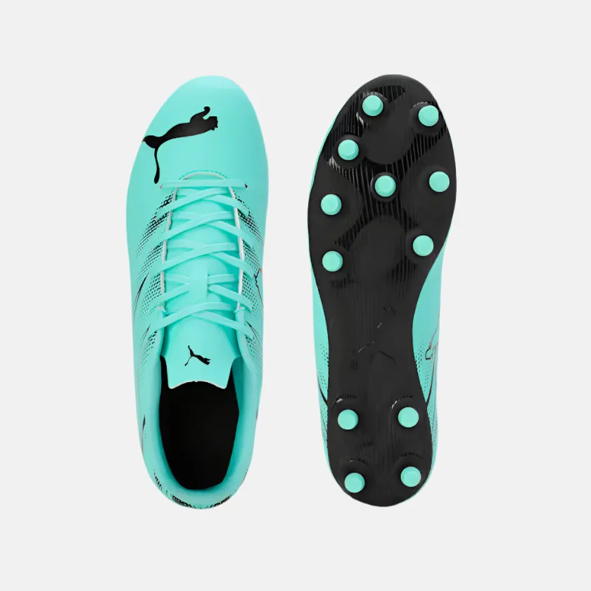 Gloss Finish Puma Attacanto FG/AG Men's Football Shoes -Electric Peppermint/Black