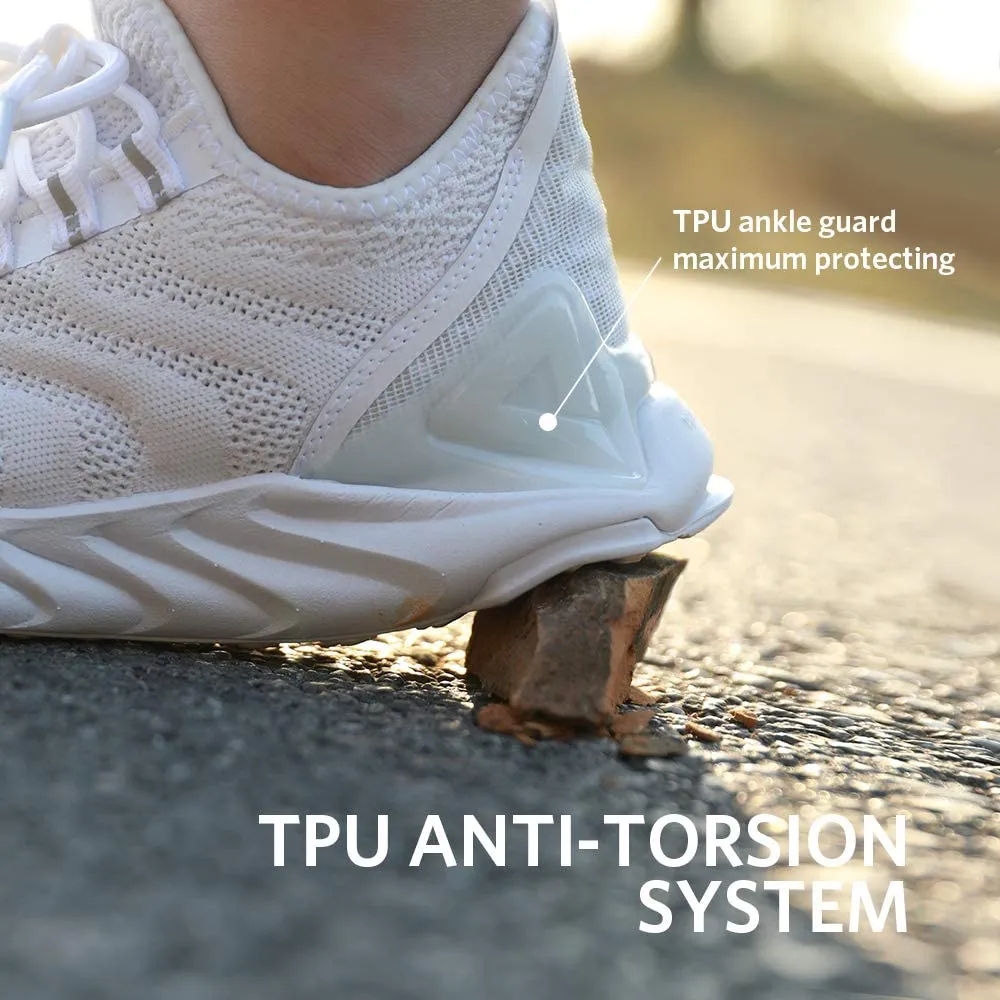 PEAK TAICHI Running Shoes Men Adaptive Smart Cushioning Trainers King Series White Thermoplastic Heel Support
