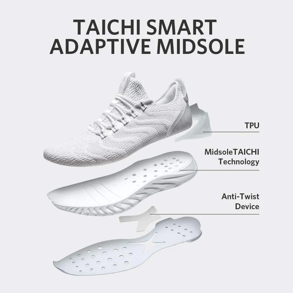 PEAK TAICHI Running Shoes Men Adaptive Smart Cushioning Trainers King Series White Customizable Insoles
