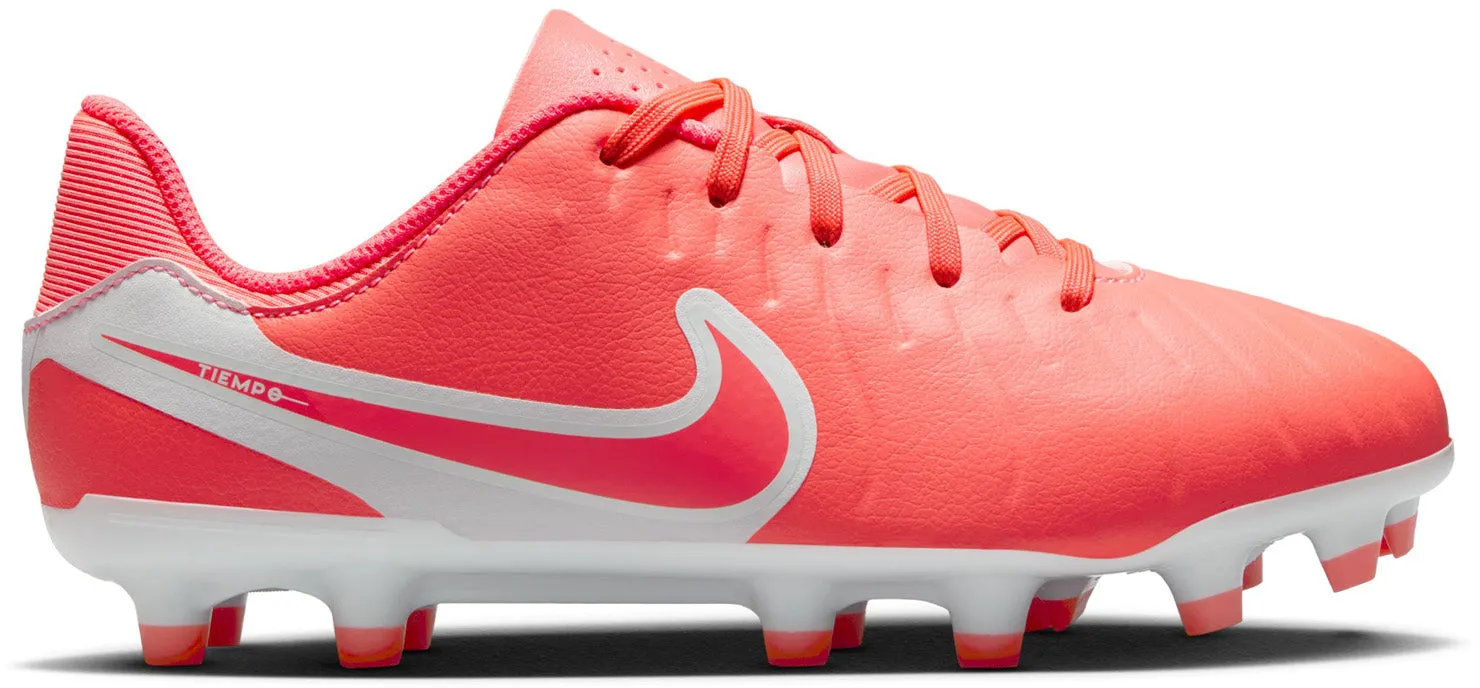 Nike Jr. Tiempo Legend 10 Academy Little/Big Kids Multi Ground Low Top Soccer Cleats Fire Red Game Ready