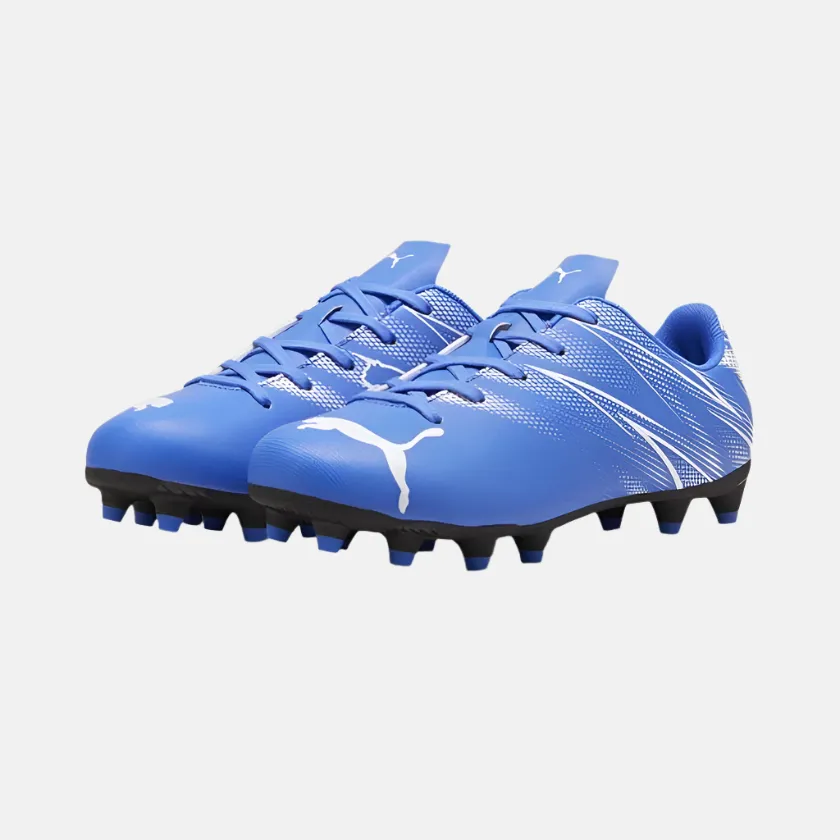 Freeze Proof Puma Attacanto FG/AG Junior Kids Unisex Football Shoes -Bluemazing/White