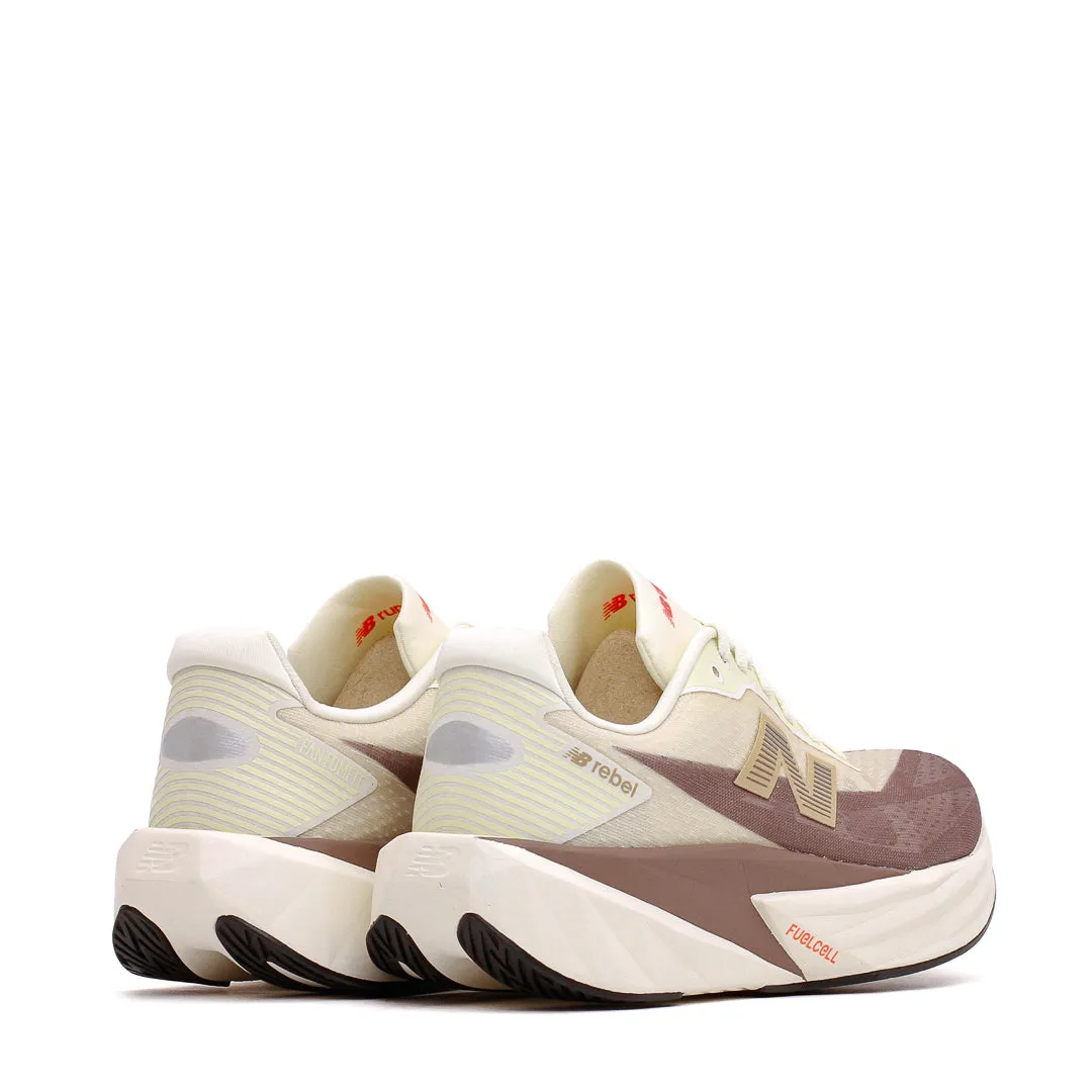 Impact Resistant Midsole Elastic Lace System New Balance Men FuelCell Rebel v5 Angora Earth Shadow MFCXLY5