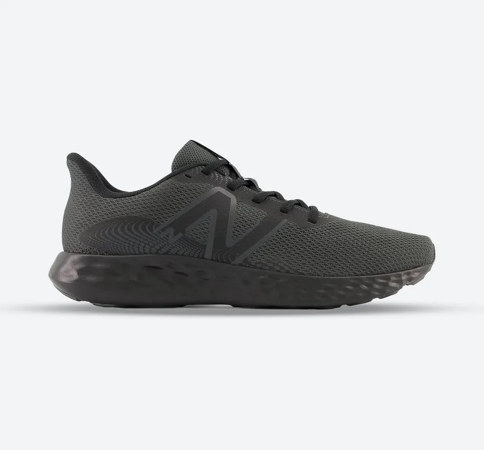 Men's Wide Fit New Balance M411LK3 Running Sneakers - Black Vulcanized Sole Step Ready