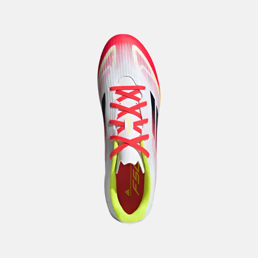 Swim Edge Adidas F50 Club Firm/Multi-Ground Football Shoes -Cloud White/Core Black/Solar Yellow