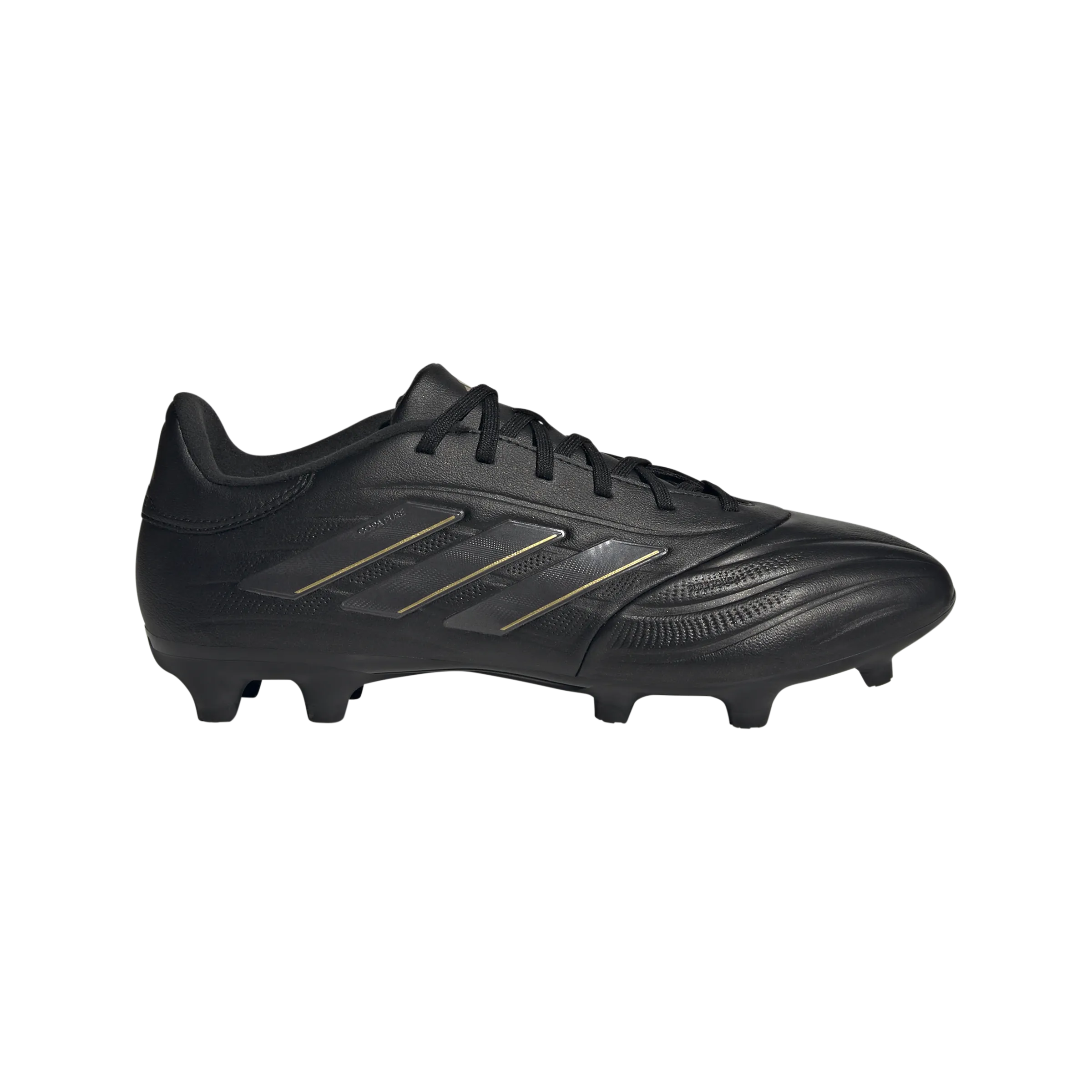 All Game Comfort adidas Copa Pure 2 League Firm Ground Soccer Cleats | Core Black-Carbon-Gold Metallic | Men's
