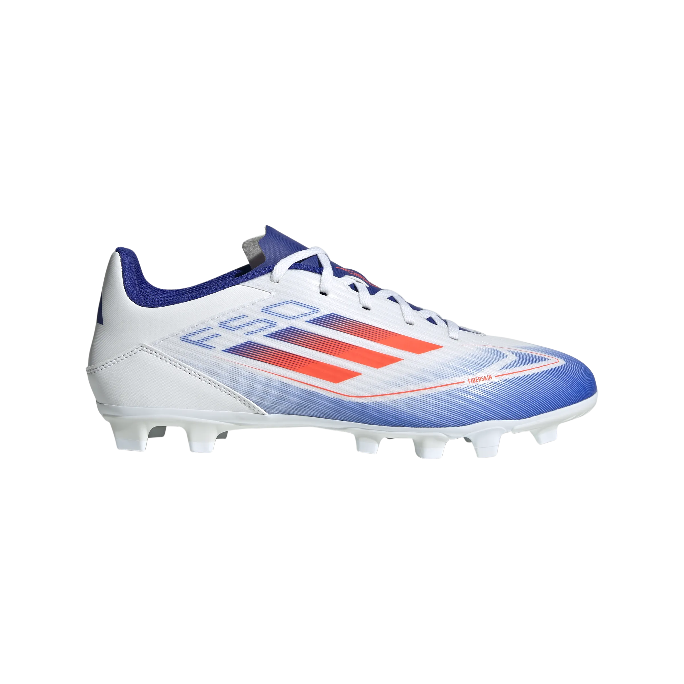 Fitness Drills adidas F50 CLUB Flexible Ground Soccer Shoes | Cloud White-Solar Red-Lucid Blue | Men's