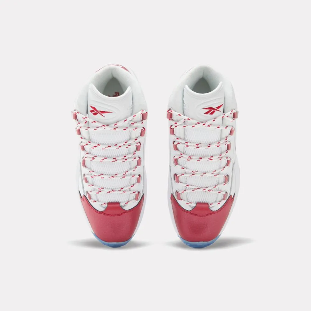 Reebok Footwear Men Question Mid Basketball Shoes FTWWHT/VECRED/FTWWHT Soft Material Fur Trim