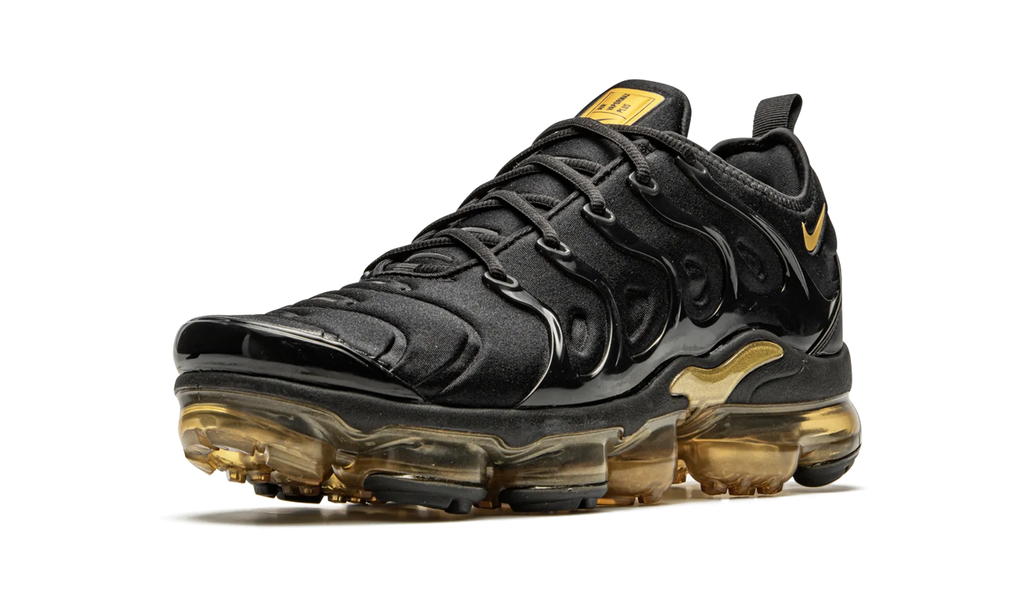 Air VaporMax Plus "Black / Gold" spandex - feature shoes shock - absorbing - technology