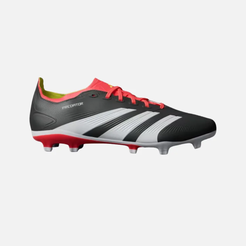 Clean White Adidas Predator League L Unisex Football Ground Shoes -Core Black/Cloud White/Solar Red