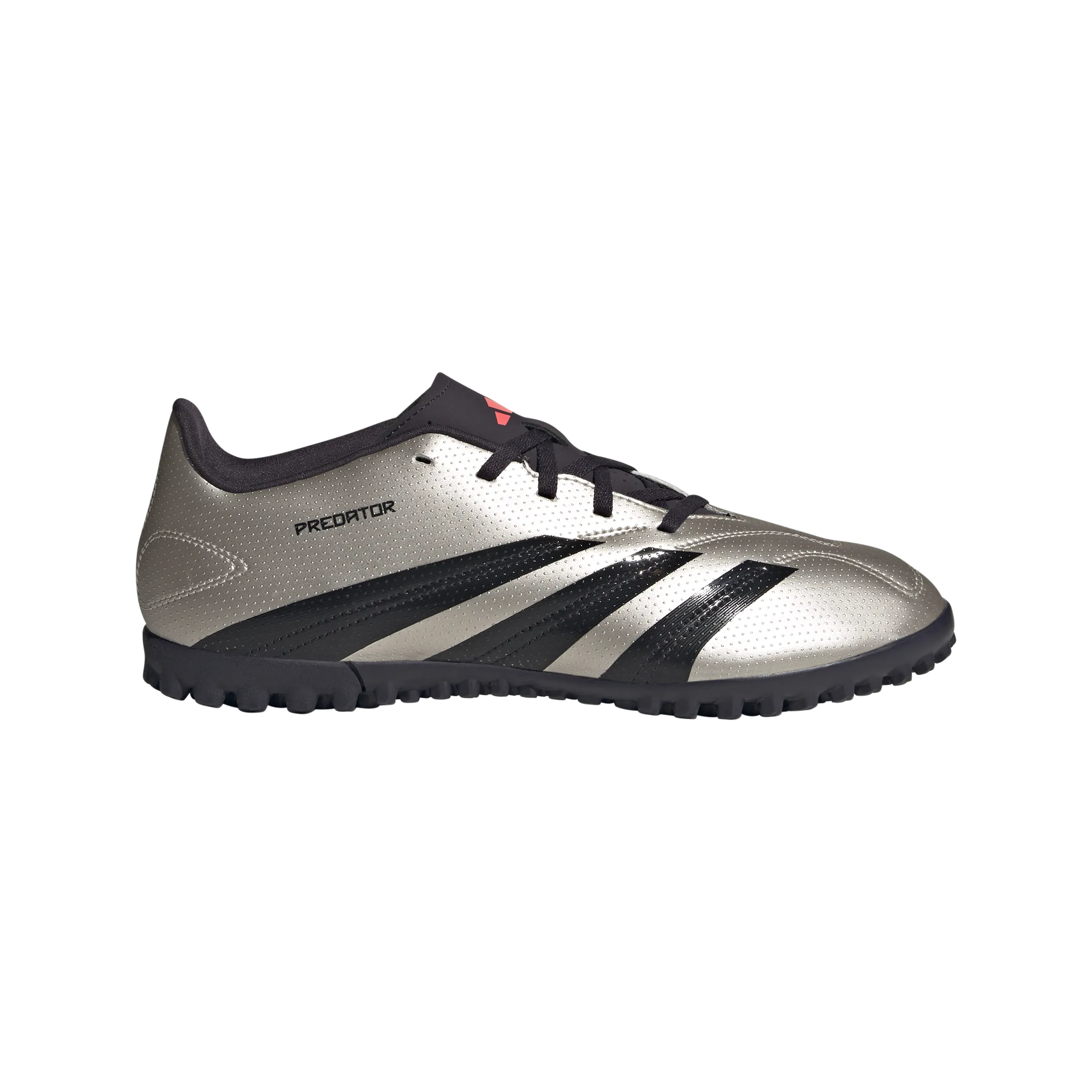 High Flex adidas Predator Club Artificial Turf Soccer Shoes | Platinum Metallic-Aurora Black-Turbo | Men's