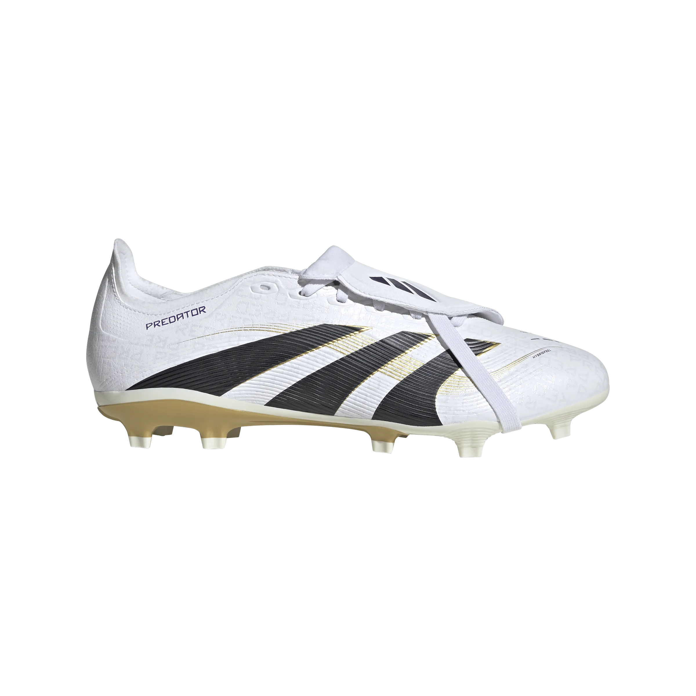 adidas PREDATOR LEAGUE FT Firm Ground/Multi-Ground Soccer Cleats | FTWR White-Core Black-Gold Metallic | Men's Stiff Midsole Water Resistant