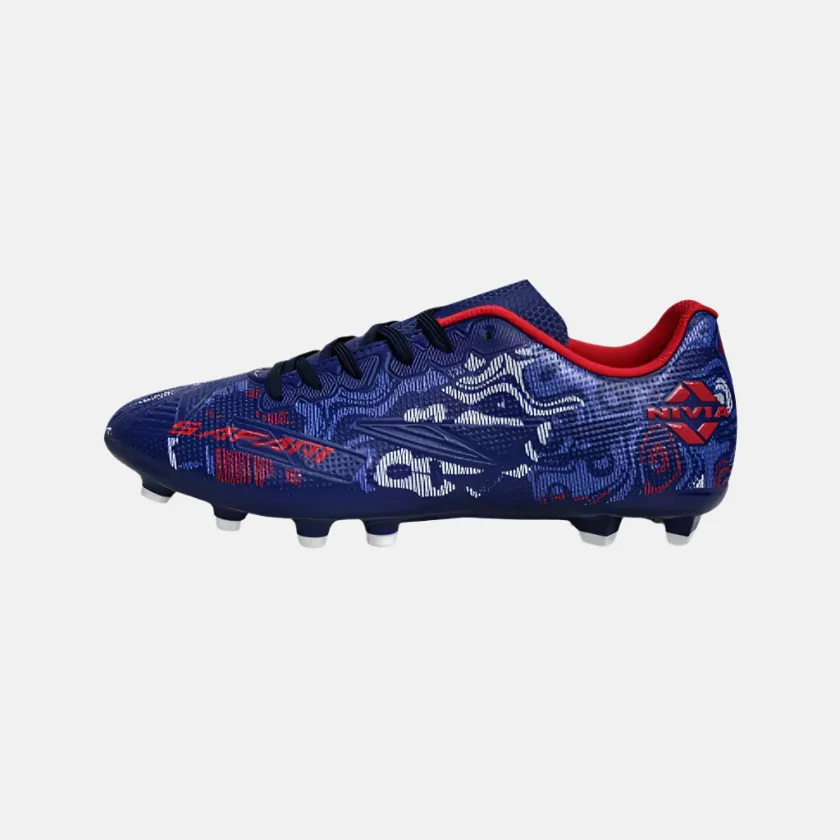 Light Run Teen Edge Nivia Safari Men's Football Shoes -Navy Blue/Red