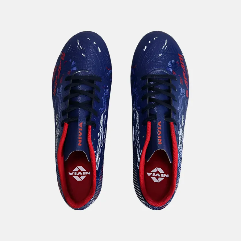Arch Care Nivia Safari Men's Football Shoes -Navy Blue/Red