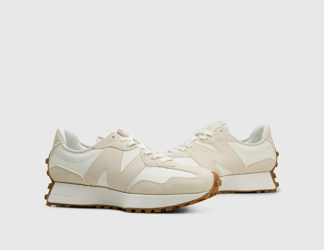 Comfort Leather Breathable Form New Balance Women's 327 Sea Salt / Linen