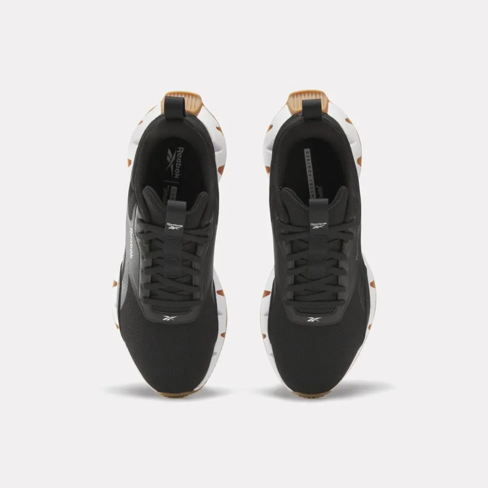 Reebok Footwear Women Zig Dynamica STR Shoes CBLACK/FTWWHT/SILVMT Breathable Material