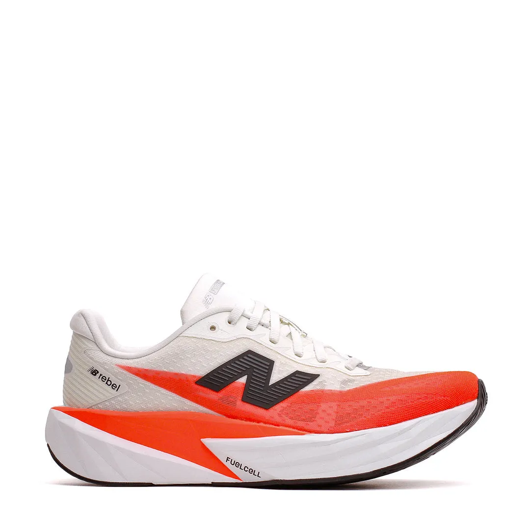 Weekend Sport Rocker sole geometry New Balance Men FuelCell Rebel v5 Urgent Red MFCXLV5