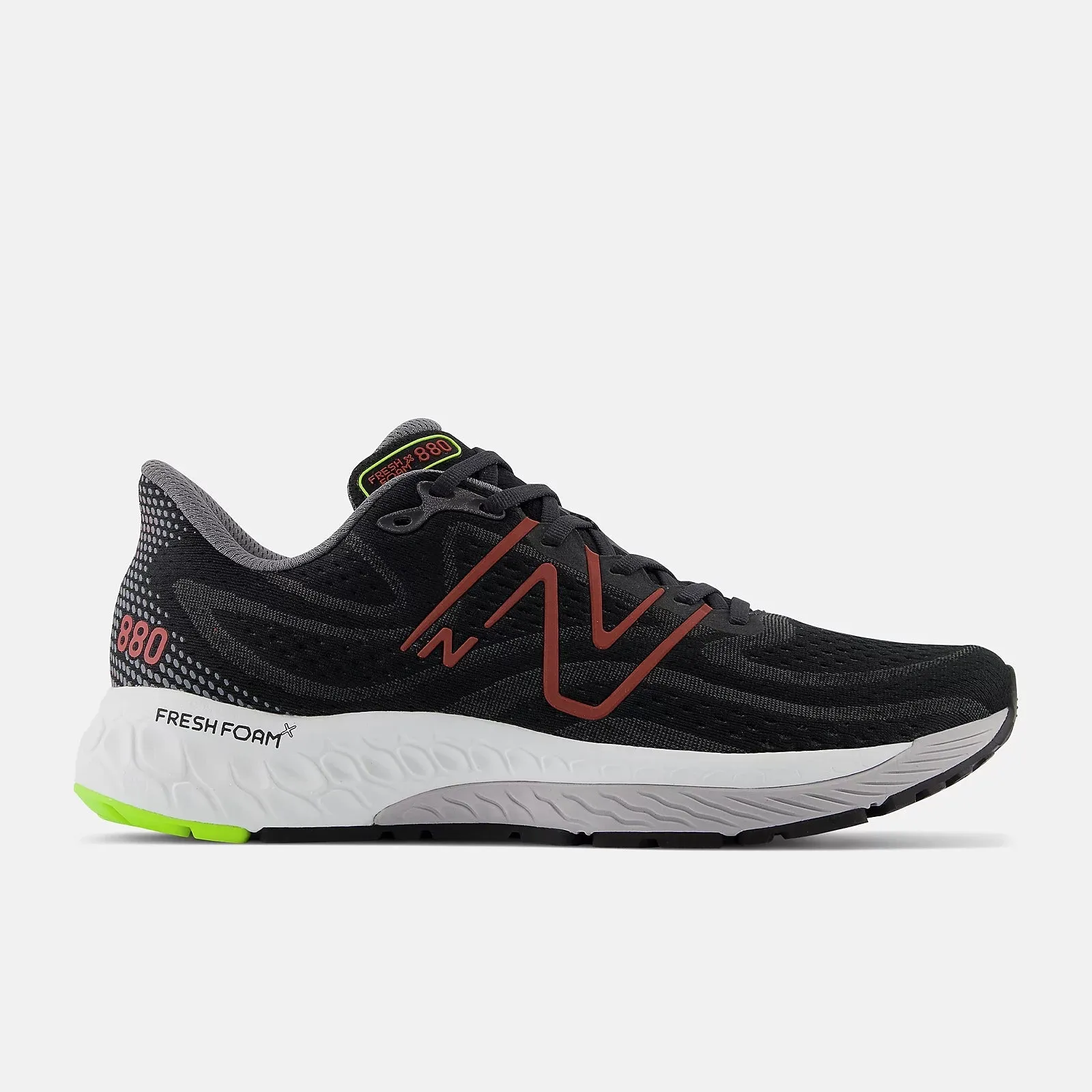 Fire Red Court Fast New Balance Men'S Fresh Foam X 880V13 Black/Red Shoe (2E)