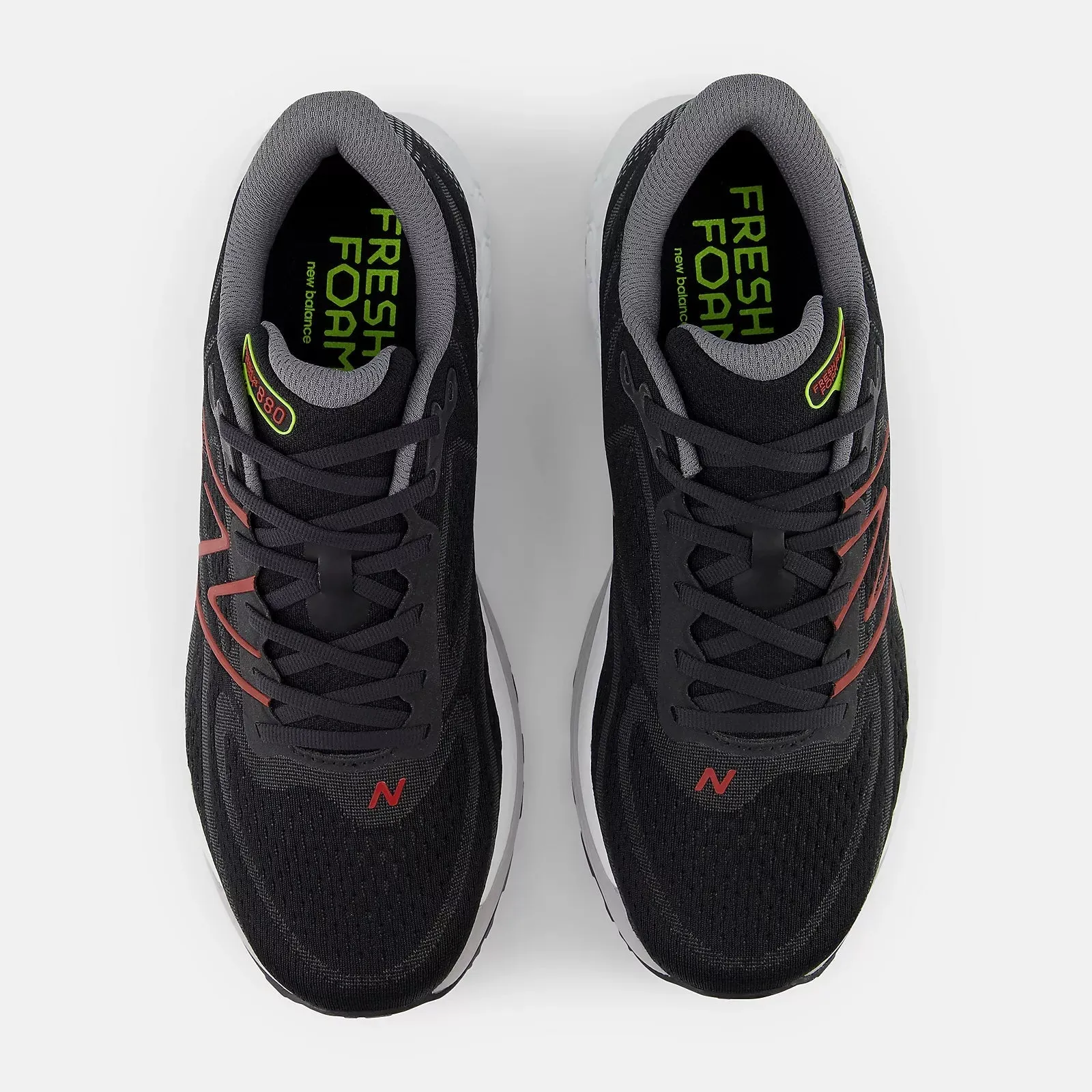 New Balance Men'S Fresh Foam X 880V13 Black/Red Shoe (2E) Move Light