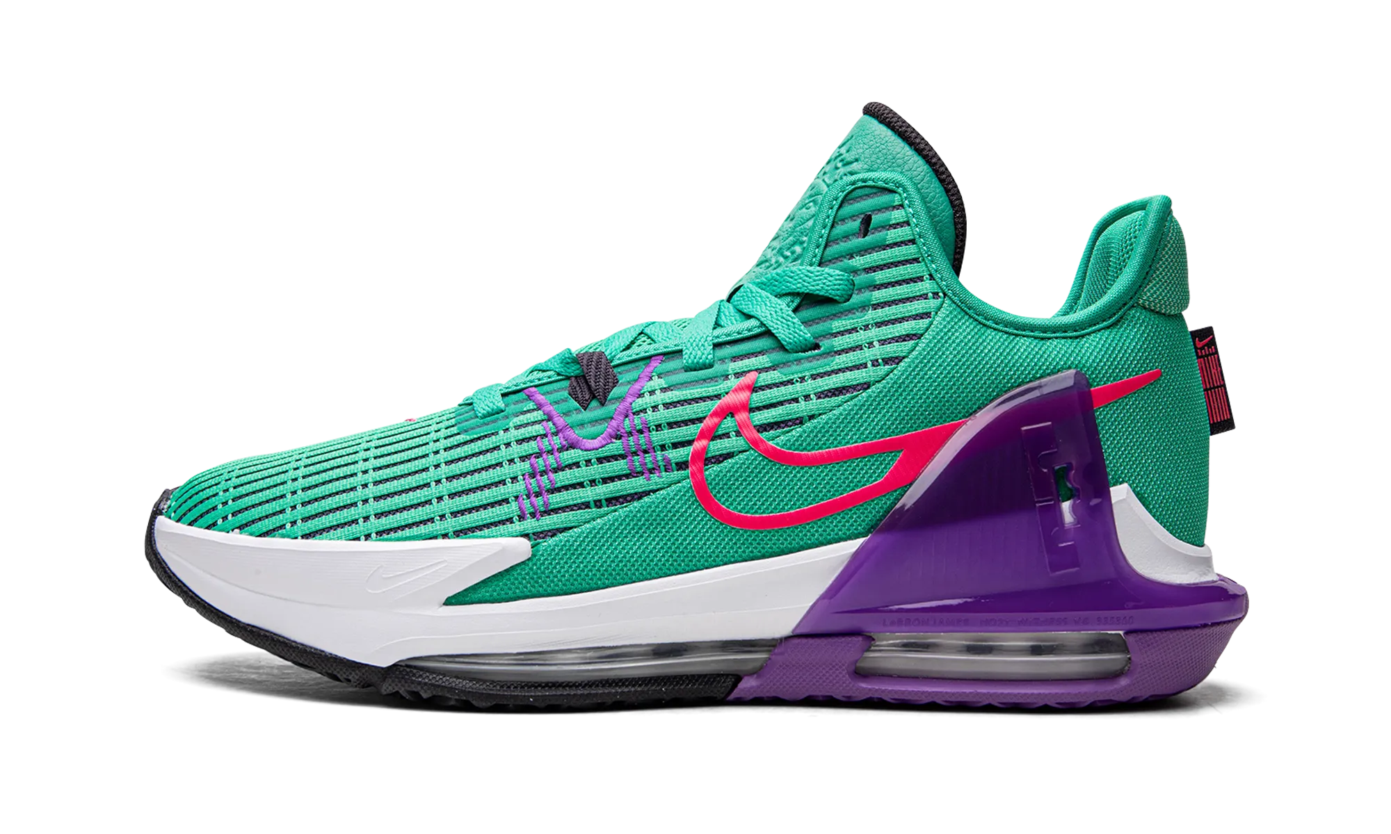 LeBron Witness VI "Clear Emerald / Wild Berry" Energy Retention Narrow Fit