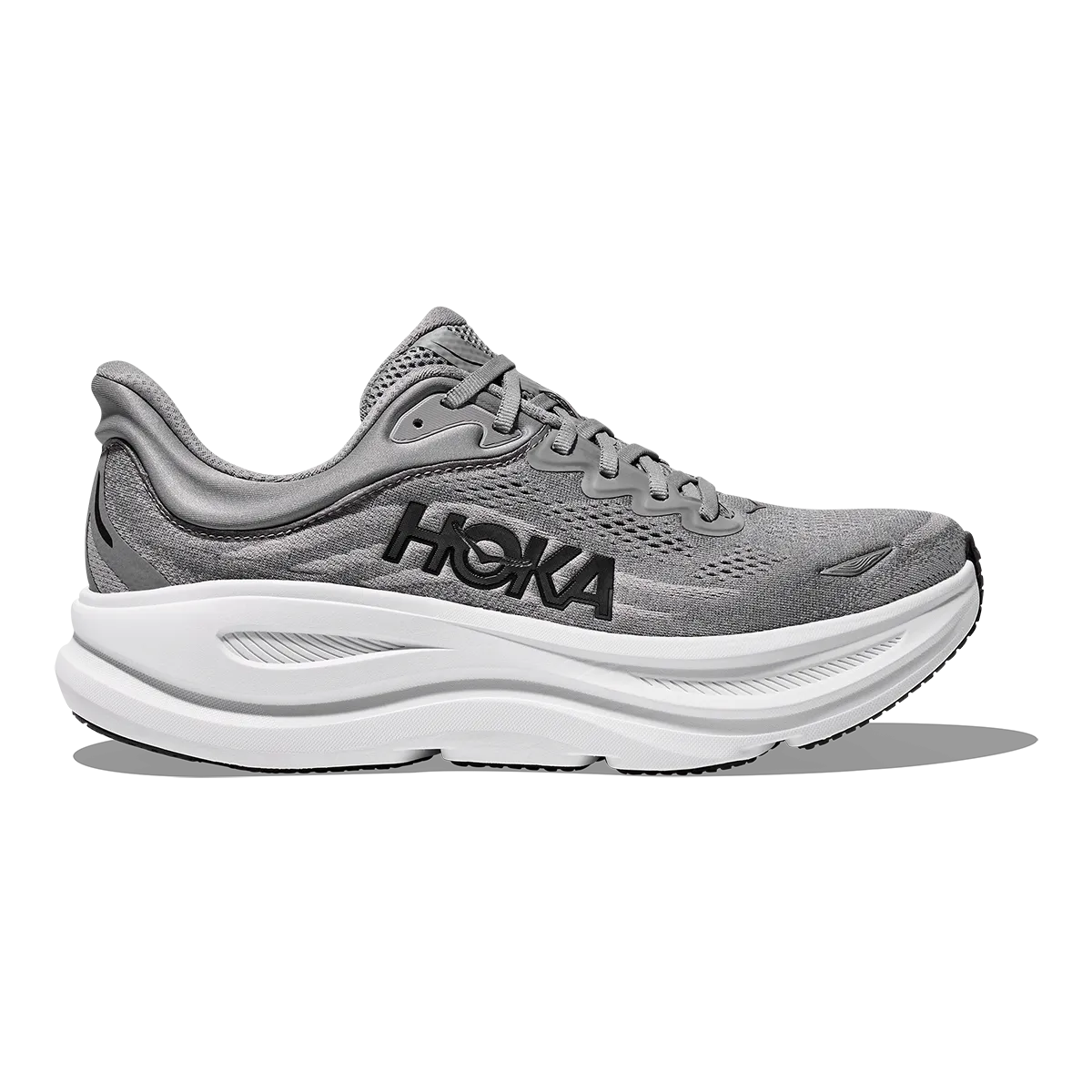 Hoka Bondi 9 Galactic Grey - Stellar Grey Relaxed Step Textured Grip