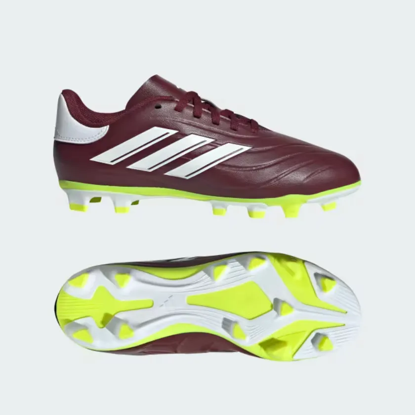Adidas Copa Pure II ClubFlexible Ground Fooball Kids Unisex Shoes (4-7Year) -Shadow Red/Cloud White/Team Solar Yellow 2 Festival Vibe King Walk