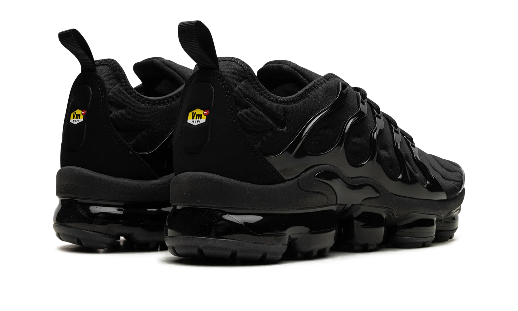 low - profile sole Metallic accents Air Vapormax Plus "Triple Black"