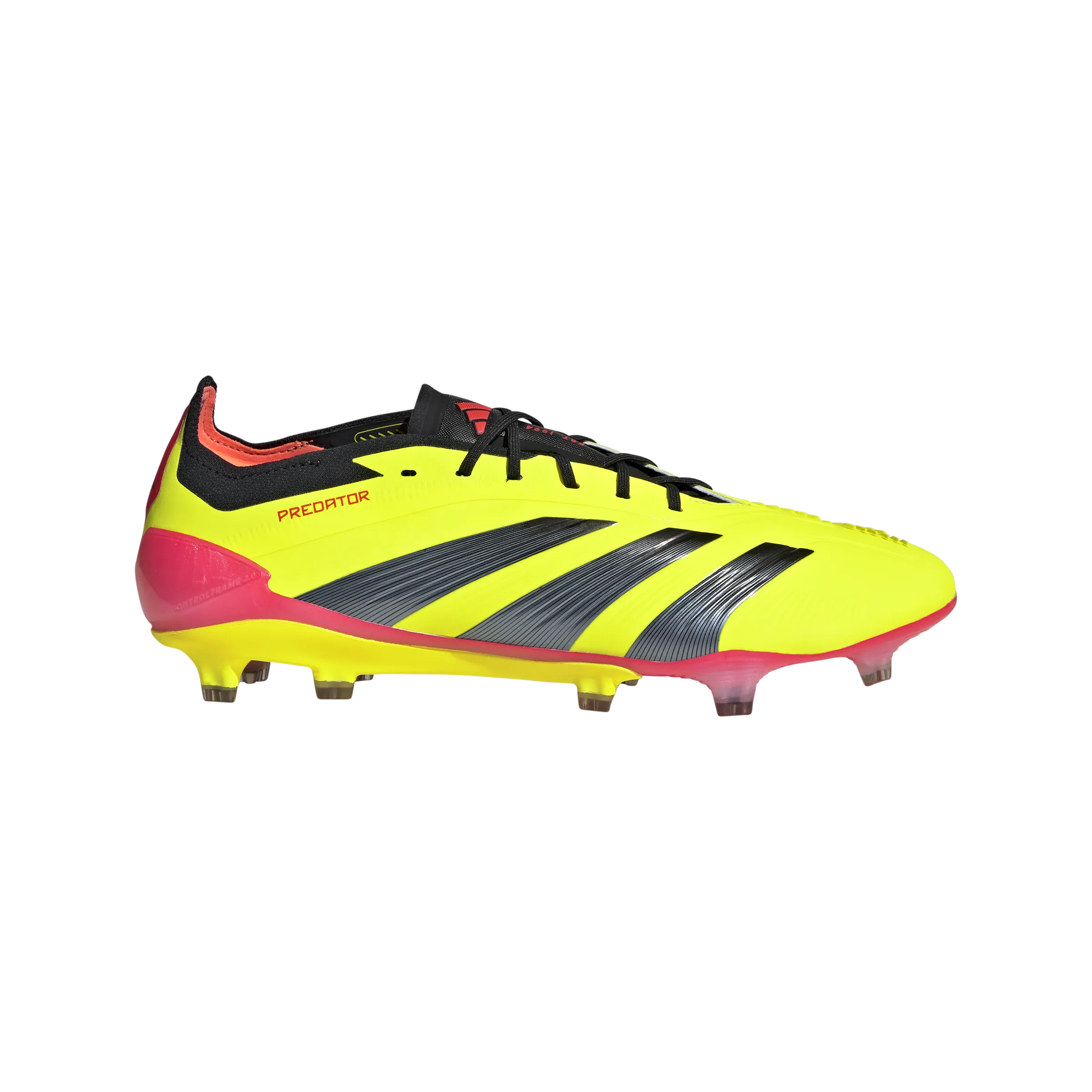 adidas PREDATOR ELITE FIRM GROUND Soccer Cleats | Team Solar Yellow 2-Core Black-Solar Red | Men's Dynamic Motion