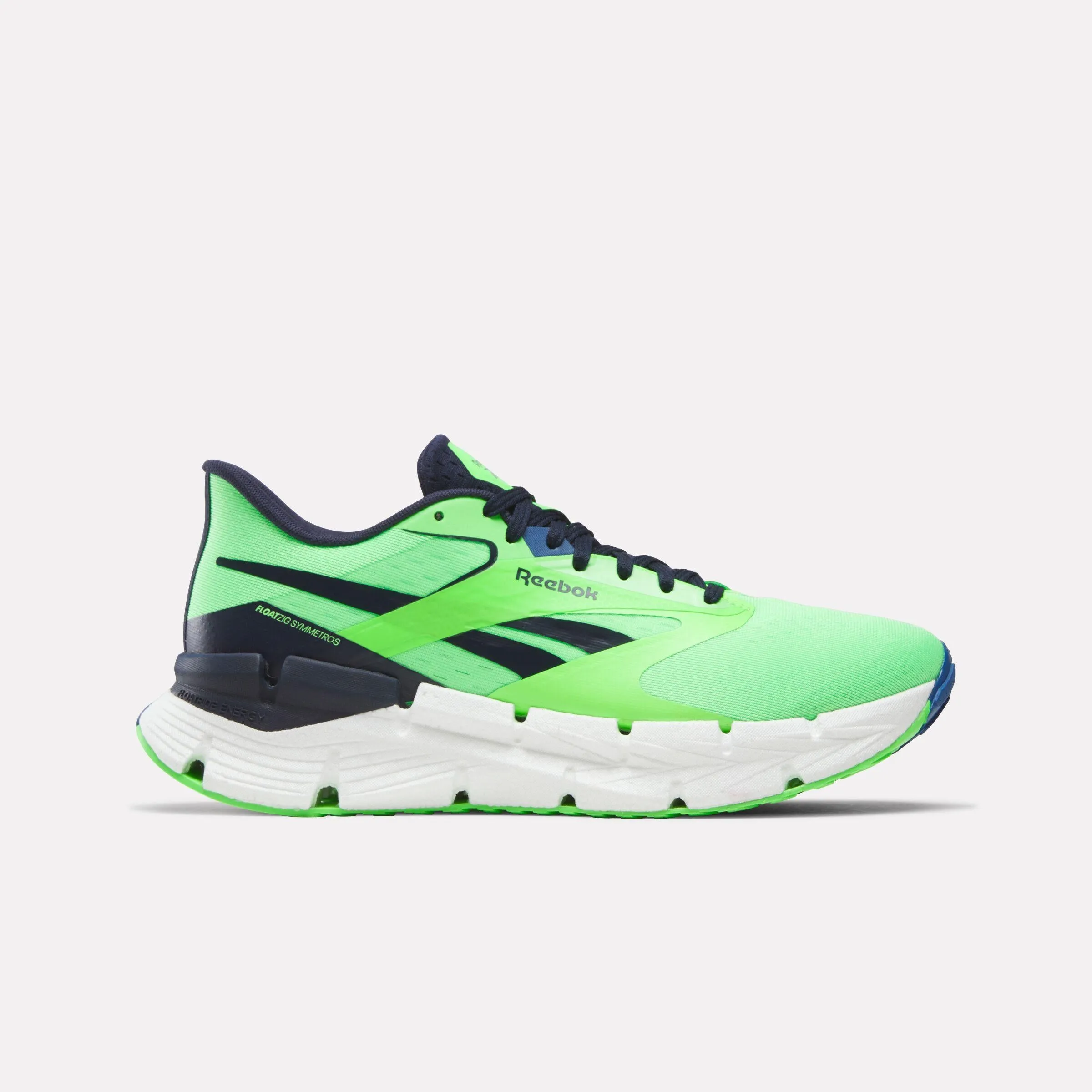 synthetic sole shoes shock - dispersing shoes Reebok Footwear Men FloatZig Symmetros Shoes SOLAR LIME/VECTOR NAVY/TWILIGH