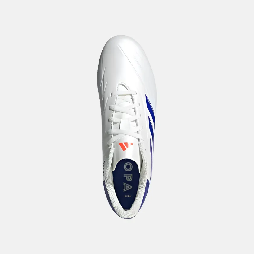 Adidas Copa Pure 2 Club Flexible Ground Football Shoes -Cloud White/Lucid Blue/Solar Red Toe Guard Closet Core