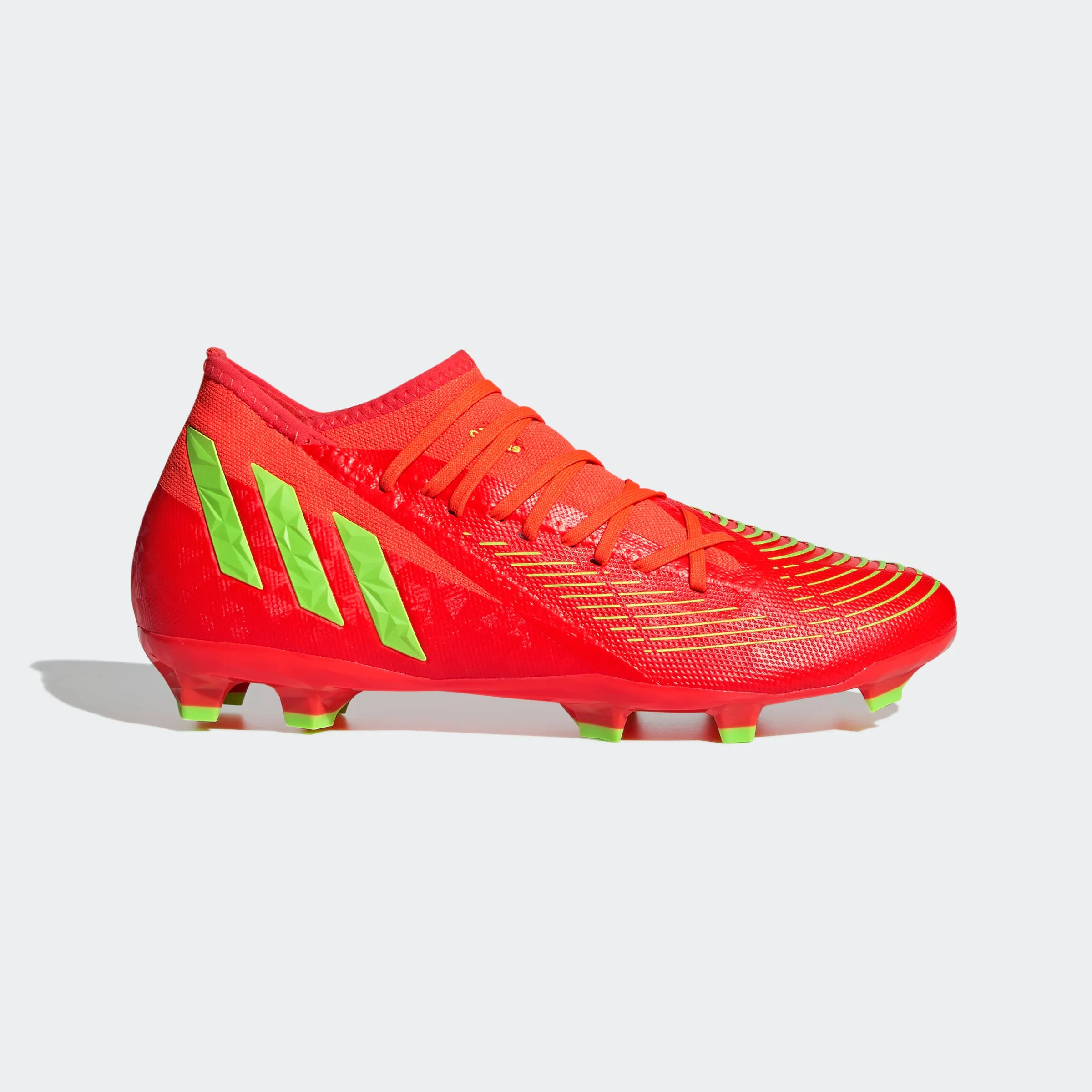 No Friction adidas predator Edge.3 Firm Ground Cleats | Solar Red/Team Solar Green/Core Black | Men's