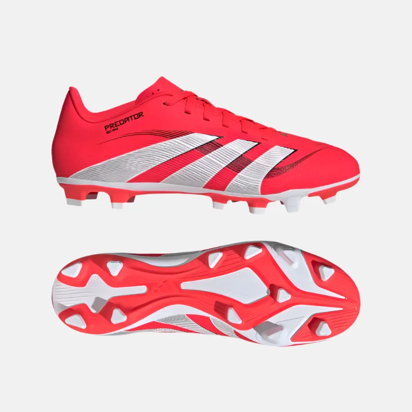 Adidas Predator Club Firm Multi-Ground Men's Football Shoes -Lucid Red/Cloud White/Core Black Fast Track Bright Neon