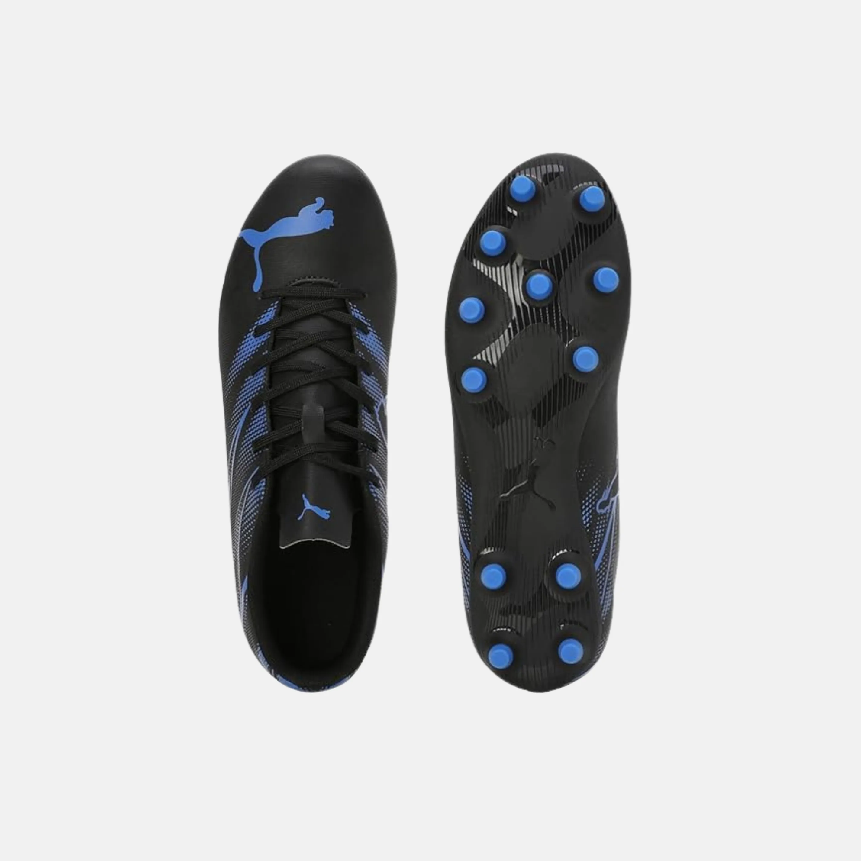 Step Free PUMA Men??s ATTACANTO FG/AG Football Shoe ?C Black-Bluemazing
