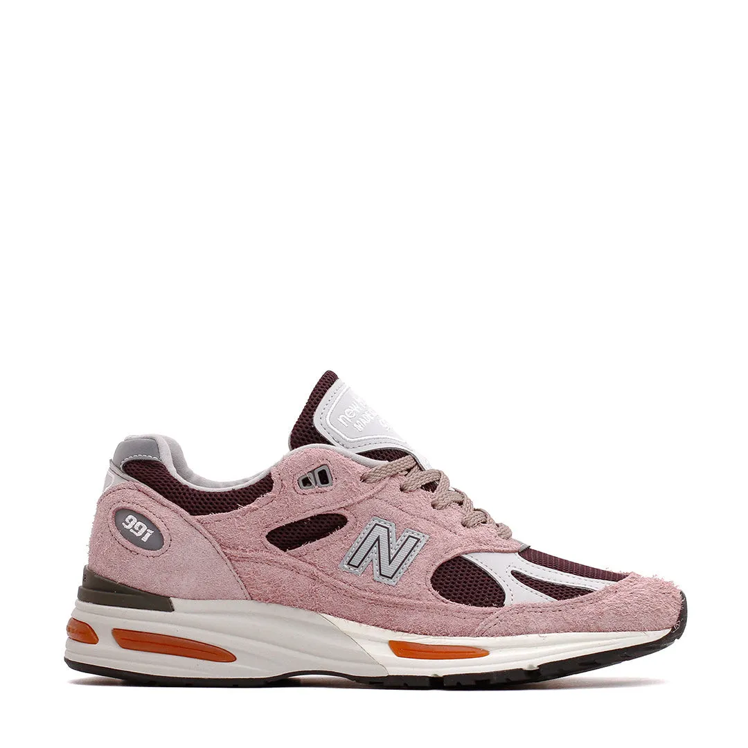 Slip-resistant ease Superior Cushioning New Balance Unisex Made in UK 991v2 Deauville Mauve Fig U991PR2