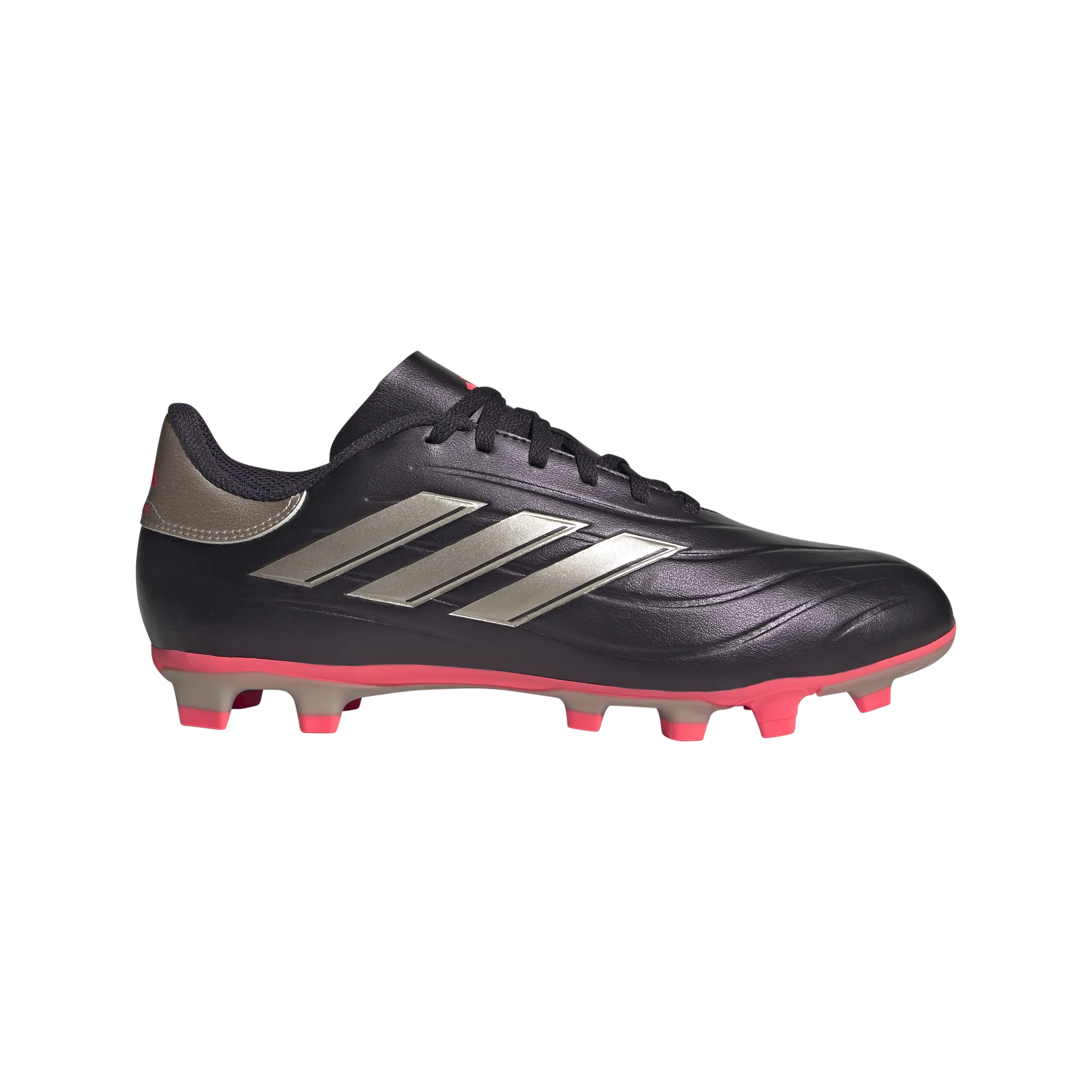 Control Play adidas Copa Pure 2 Club Flexible Ground Soccer Shoes | Aurora Black-Platinum Metallic-Turbo | Men's