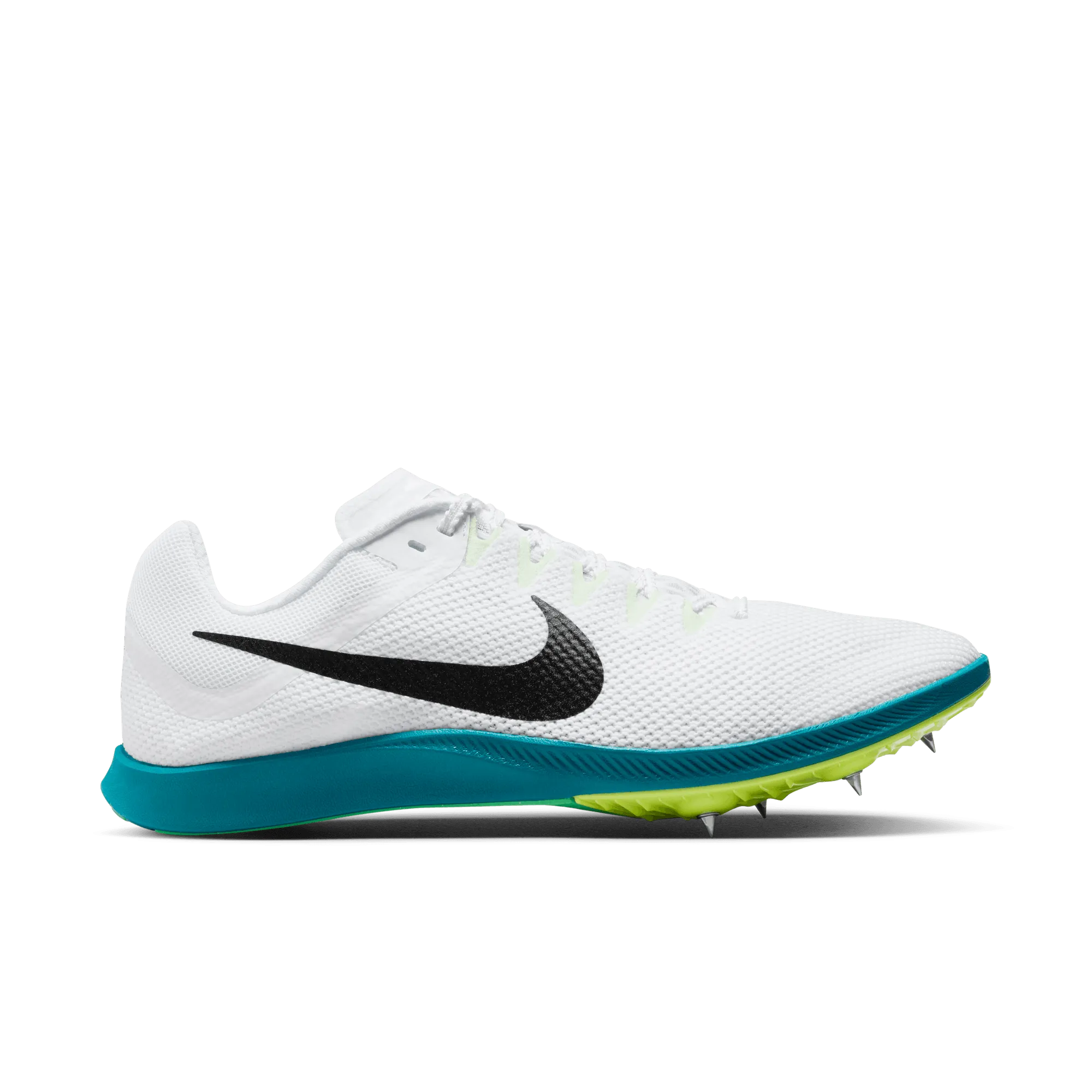 ZOOM RIVAL DISTANCE - D - 102 WHITE/BLACK/BRIGHT SPRUCE gym - ready shoe readiness running during a foggy day
