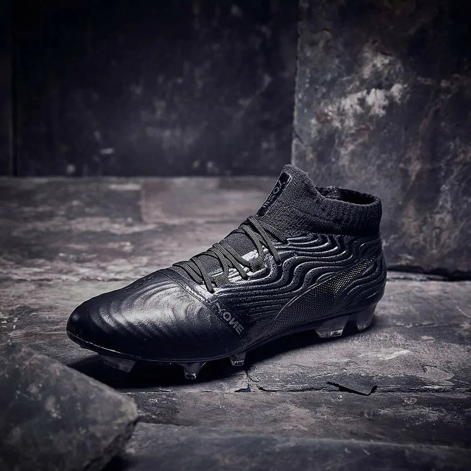 Efficient Speed Slim Profile Puma ONE 18.1 FG Leather Mens - Black