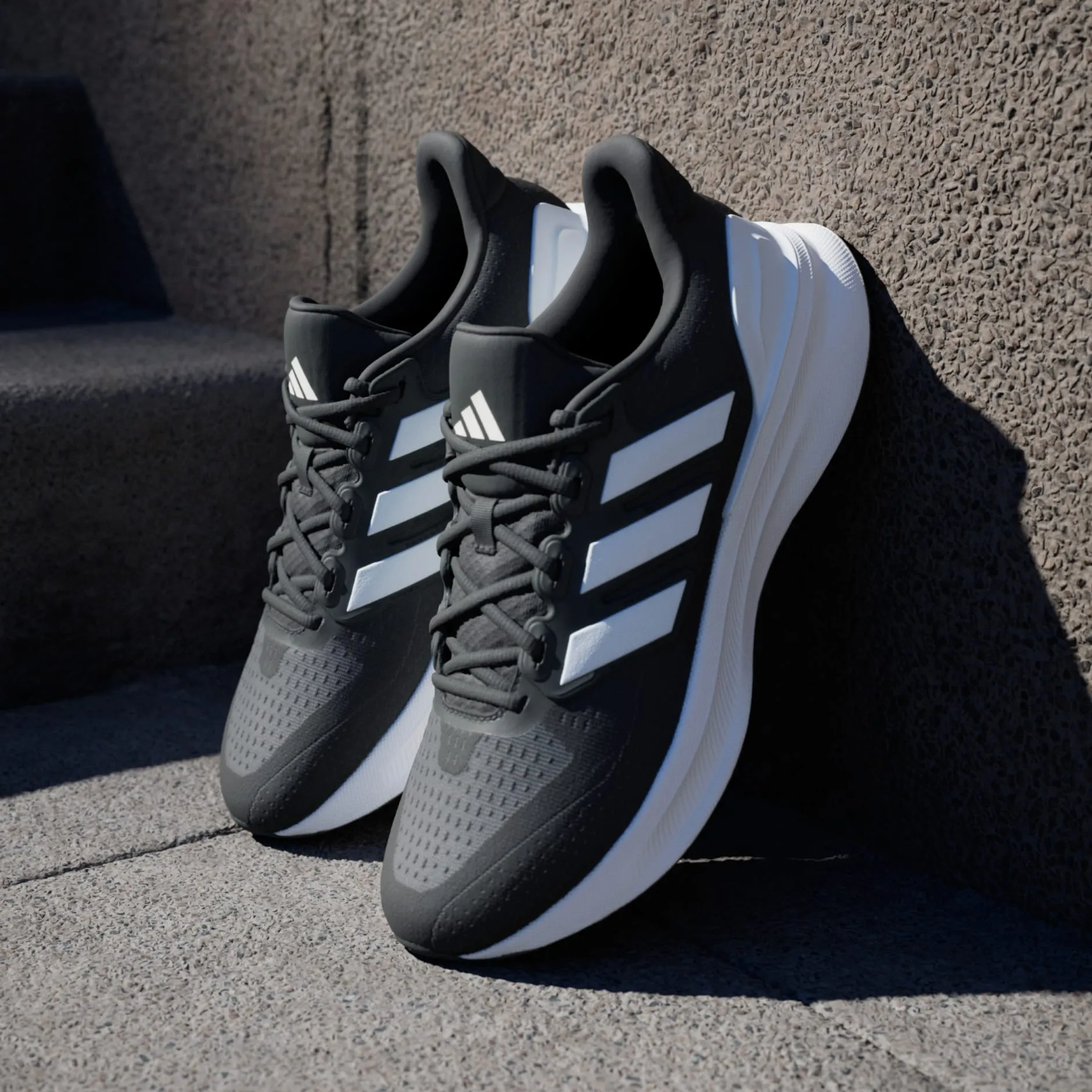 Adidas Men'S Ultrarun 5 Black/White Running Shoes Street Run Snow Grip