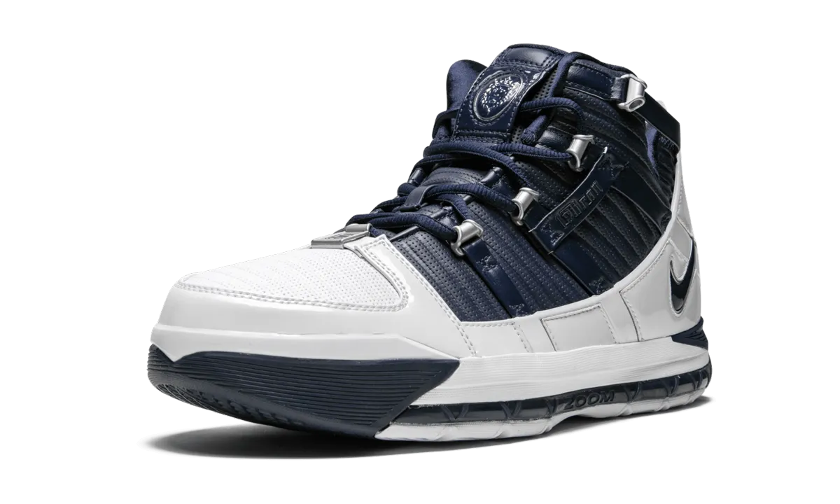 Light   Reflective TPUStrap Zoom Lebron 3 QS "White/Navy"
