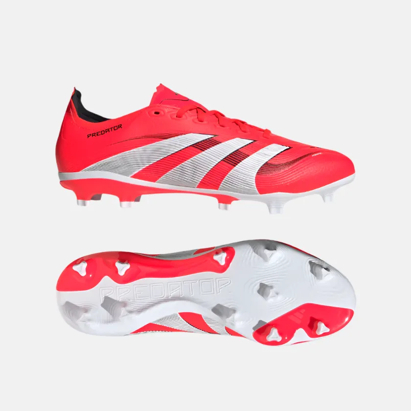 Slim Line Kick Power Adidas Predator League Firm Multi-Ground Cleats Unisex Football Shoes - Lucid Red/Cloud White/Core Black