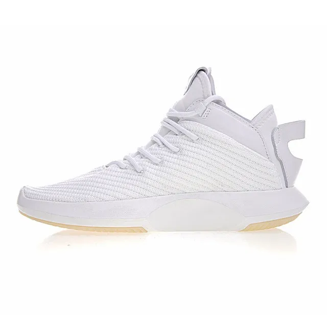 Quick Dash Storm Proof Adidas Crazy 1 ADV PK Men Basketball Shoes, White Grey, Breathable Wearable
