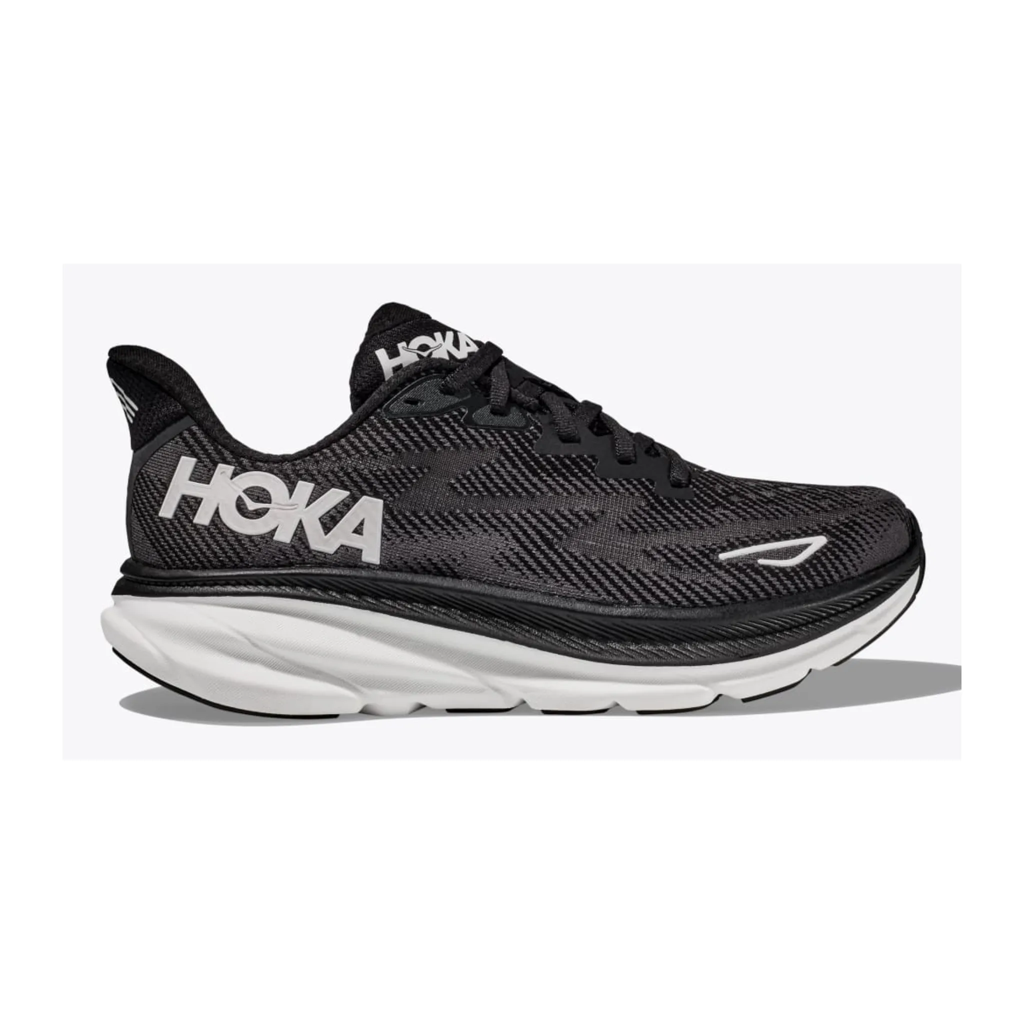 Comfort Motion Sustainable Production Process MEN'S CLIFTON 9 - WIDE 2E - BLACK/WHITE