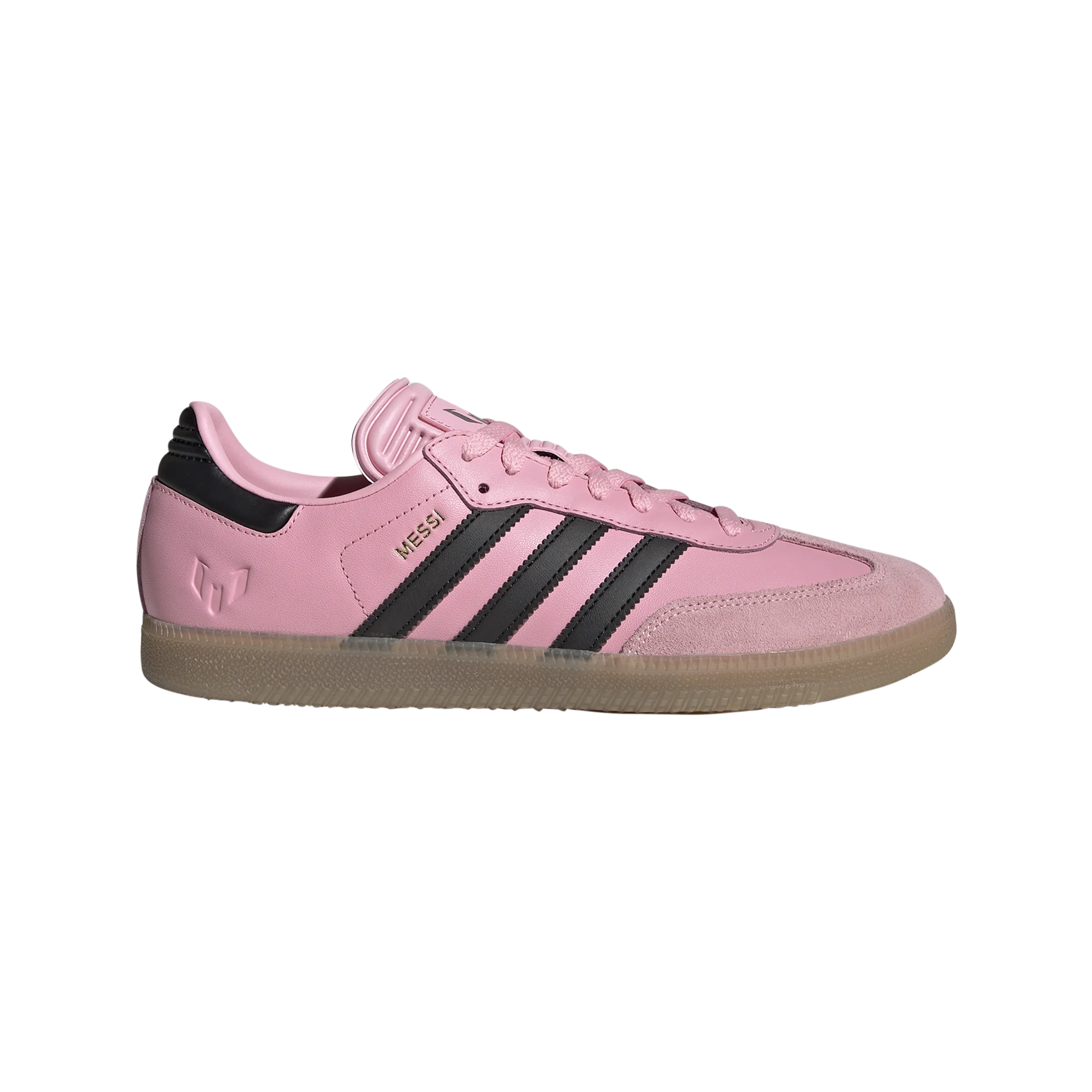 Ball Mastery Pivot Support adidas SAMBA MESSI Indoor Soccer Shoes | Light Pink-Core Black-Gum | Men's