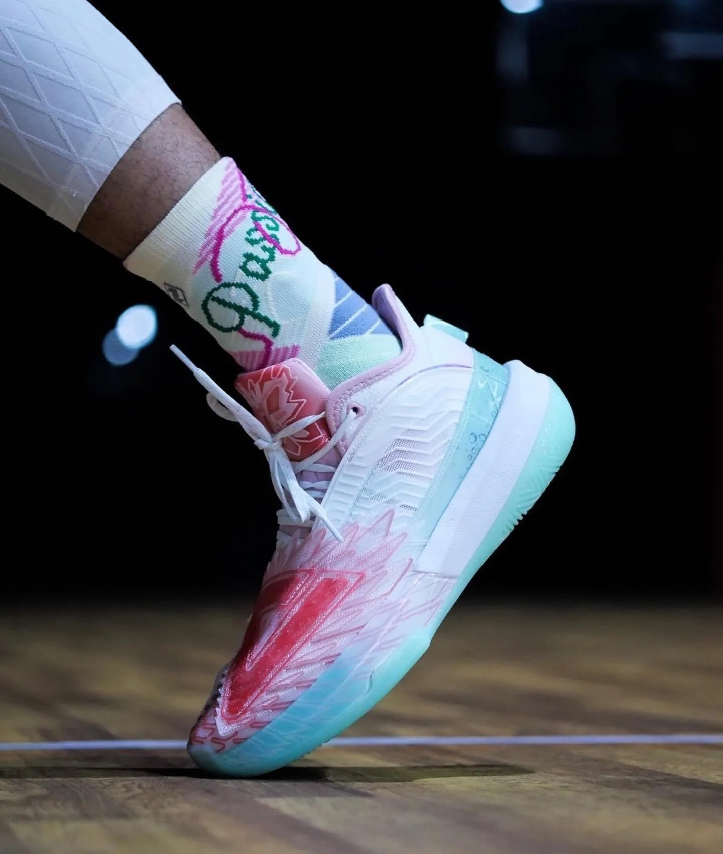 Retro Styling All-Weather Comfort Andrew Wiggins x Peak Big Triangle 3D Printed Basketball Shoes - Orange/Green