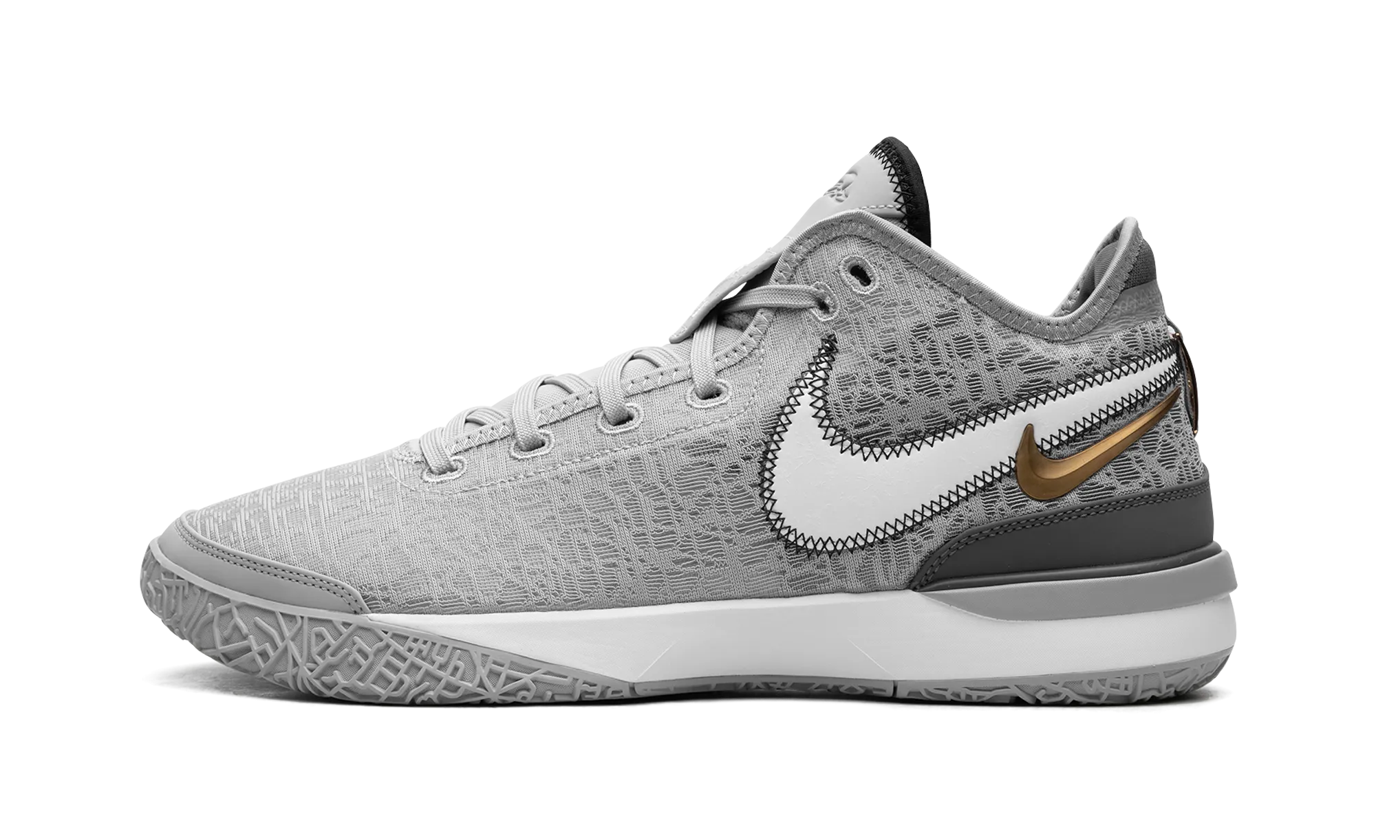 Zoom LeBron NXXT Gen "Wolf Grey Metallic Gold" Light   Reflective Neutral Stance