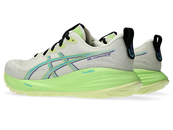 Bright Neon Hiking Asics Men'S Gel Cumulus 27 Birch/Lime Running Shoes
