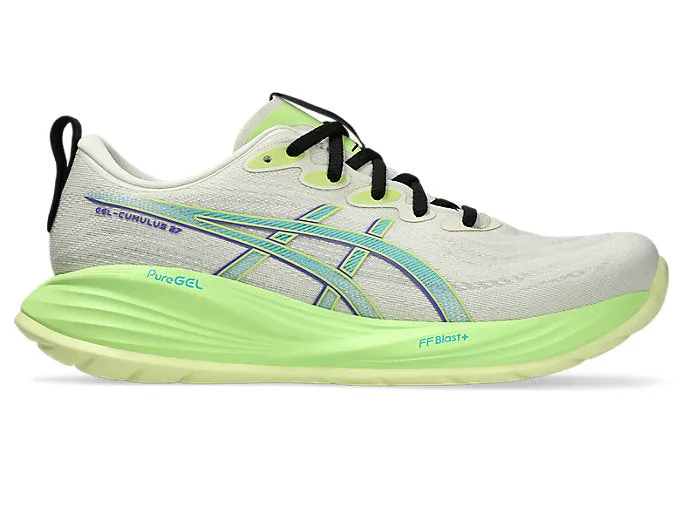 On Trend Fur Trim Asics Men'S Gel Cumulus 27 Birch/Lime Running Shoes