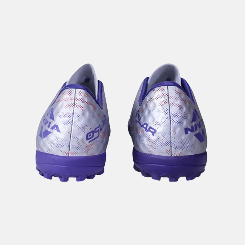 Nivia Oslar 3.0 Turf Men's Football Shoes -Silver/White Posture aid Satin Glow